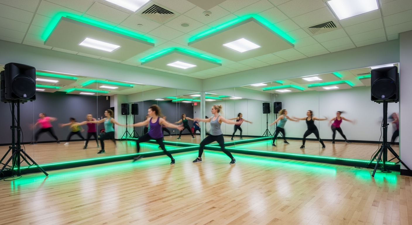 Студия танцевальной аэробики Vibes Time с зеркалами